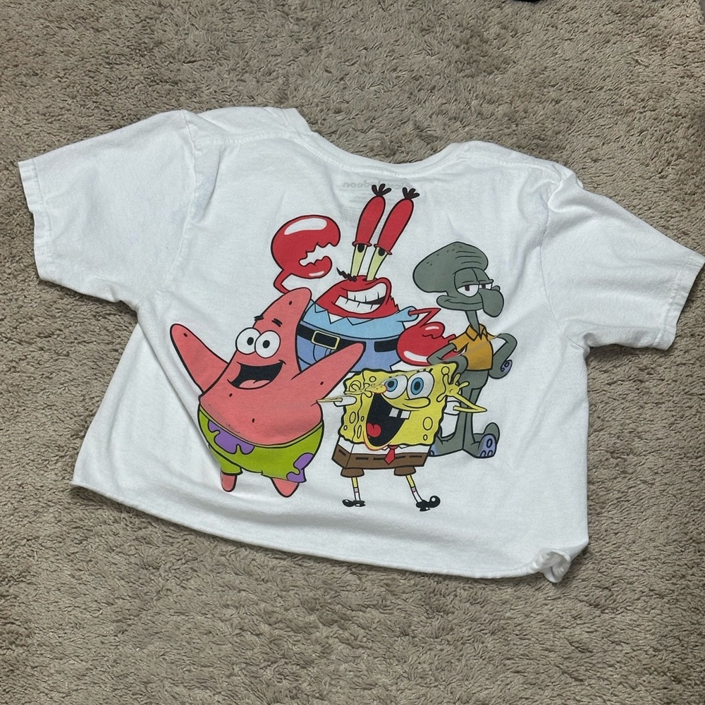 Nickelodeon Sponge Bob White Graphic T-Shirt size M - Picture 5 of 7